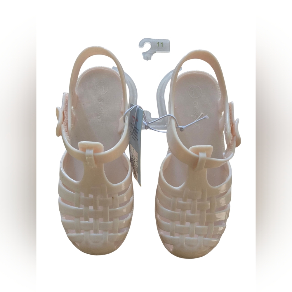Cat & Jack Kids Jelly Sandals – Size 11 – Light Pink Flexible Summer Shoes
